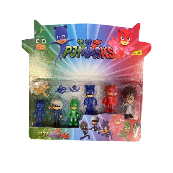Set 6 figurine Eroi in pijamale, PJ Masks, 8 cm