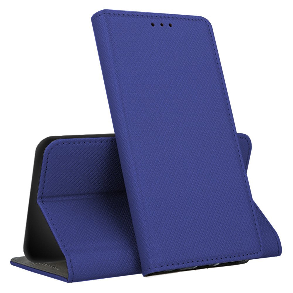 Husa tip carte compatibila cu Samsung Galaxy A32 5G, premium book G-Tech, inchidere magnetica, buzunar card, Albastru