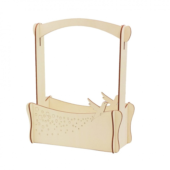 Cutie mica pentru Aranjamente Florale, Porumbei, Lemn, 15x7 cm, M28