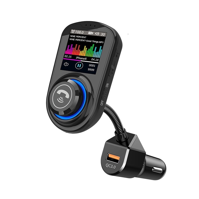 Spacer FM autós rádió, Bluetooth 5.0, 1.8 HD színes kijelző