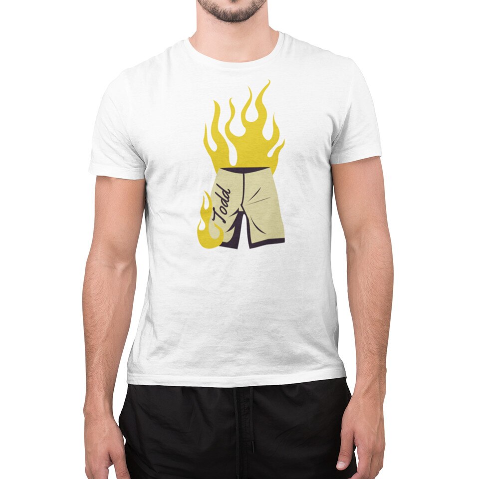 Tricou PANTS - BARBAT, BUMBAC, marimea L, ALB