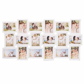 Rama foto 93x47 cm, colaj 18 fotografii dimensiuni diferite, alb Rama foto 93x47 cm, colaj 18 fotografii dimensiuni diferite, alb