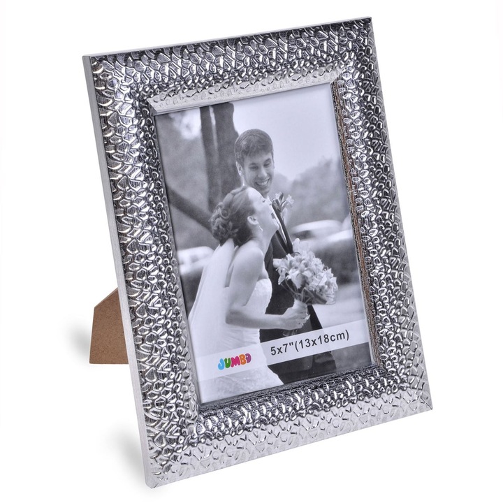 Rama foto decorativa metalica argintie 13x18cm