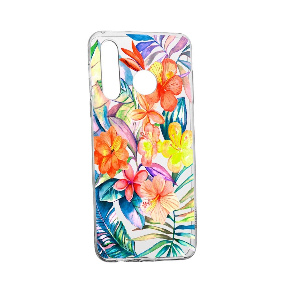 Husa Flori tropicale, pentru Motorola Moto G8 Play, rezistenta la uzura, anti-alunecare, din silicon Premium, 498