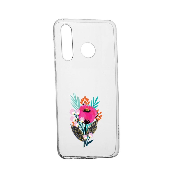 Husa Flowers, pentru Samsung Galaxy A21, rezistenta la uzura, anti-alunecare, din silicon Premium, 641