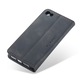 Husa pentru iPhone SE 1st gen. 2016, iPhone 5, 5S, CaseMe, slim piele, tip portofel, stand, inchidere magnetica, textura catifelata, culoare Negru