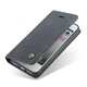 Husa pentru iPhone SE 1st gen. 2016, iPhone 5, 5S, CaseMe, slim piele, tip portofel, stand, inchidere magnetica, textura catifelata, culoare Negru