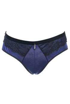 Chilot intreg din dantela cu microfibra, Bon-Bon Bisquit, Model de lux, Negru/Indigo Chilot intreg din dantela cu microfibra, Bon-Bon Bisquit, Model de lux, Negru/Indigo