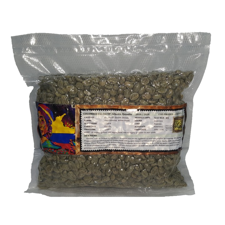 Cafea verde boabe, Kestar Coffee, Columbia, Arabica 100%, 250 g