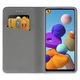 G-Tech Book Flip telefontok, kihajtható, Samsung Galaxy A21S telefonhoz, mágneses záródás, kártyatartó zseb, fekete
