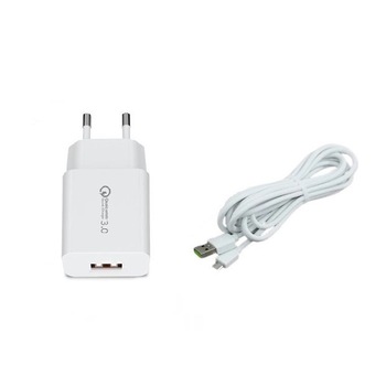 Incarcator Qualcomm 3.0 Fast Charging 1x USB + Cablu microUSB Fast Charge 3A Incarcator Qualcomm 3.0 Fast Charging 1x USB + Cablu microUSB Fast Charge 3A