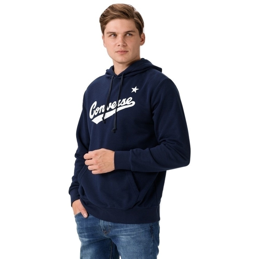 Hanorac barbati Converse Script Pullover Hoodie FT, Albastru