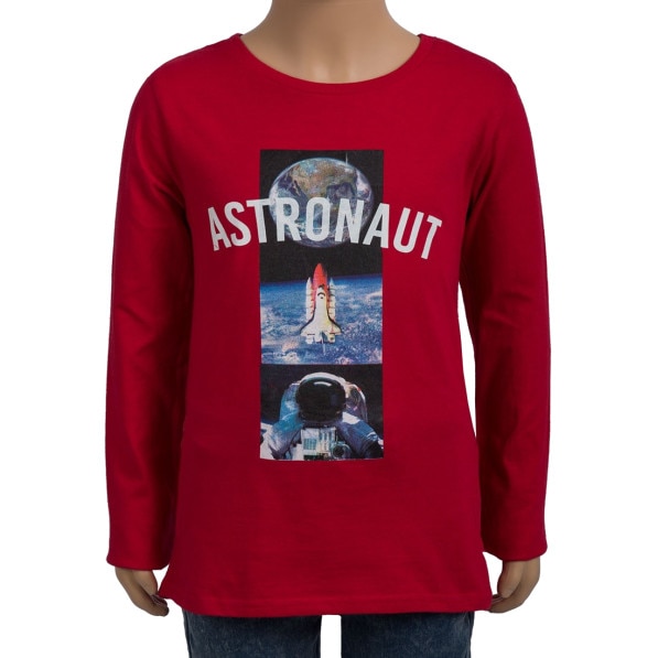 Bluza Minoti astronaut, rosie, 8 - 9 ani