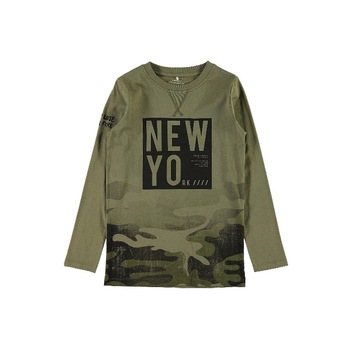 Bluza Baieti New York, Name It, kaki, 122 - 128 cm, 7-8 ani Bluza Baieti New York, Name It, kaki, 122 - 128 cm, 7-8 ani