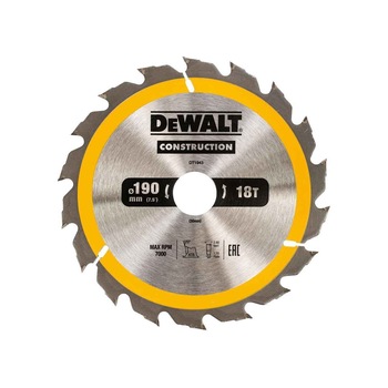 Disc circular DeWalt lemn de constructii 190x30mm T18 Disc circular DeWalt lemn de constructii 190x30mm T18