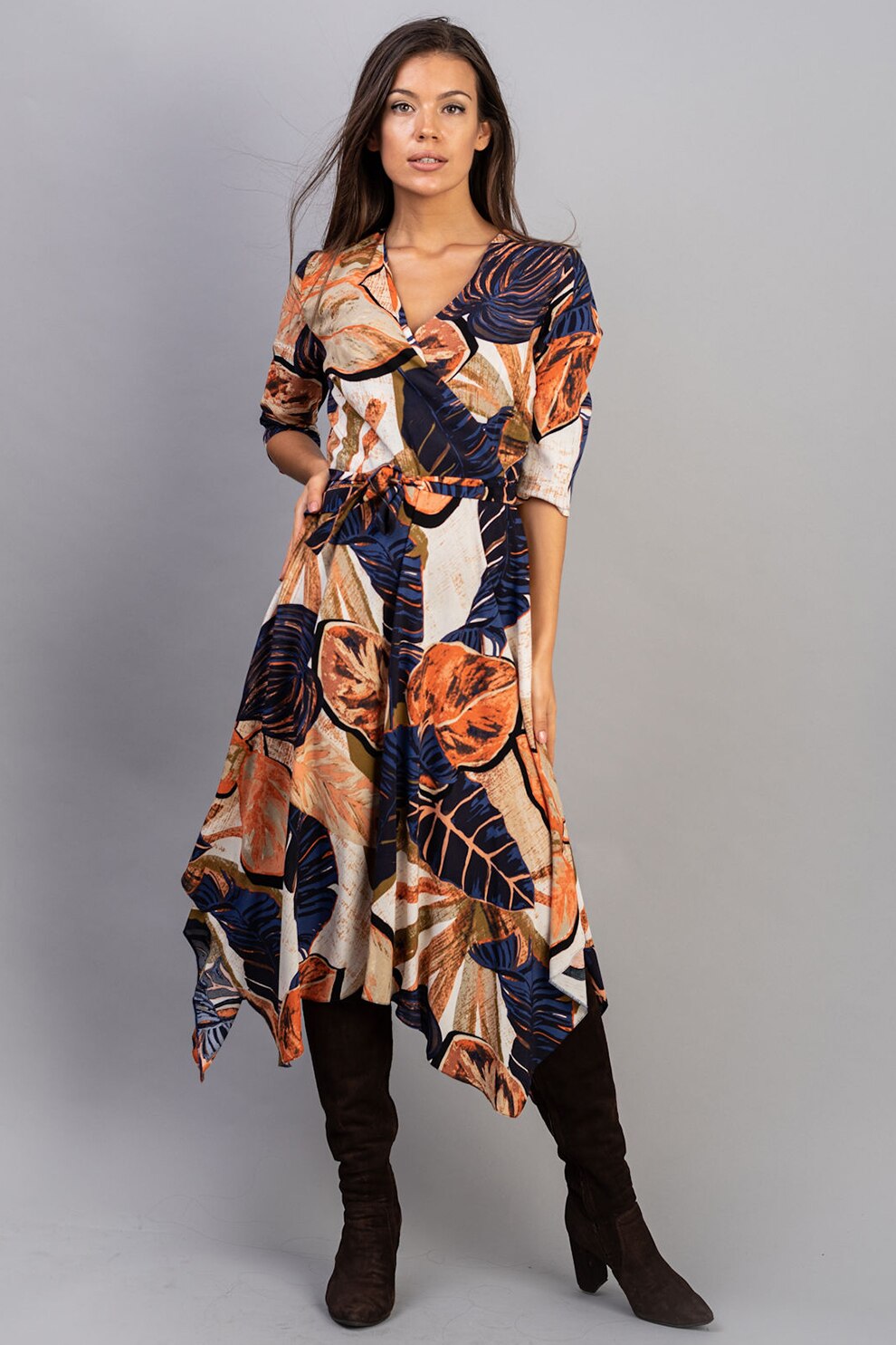 Couture de Marie, Rochie midi cu imprimeu grafic, Multicolora