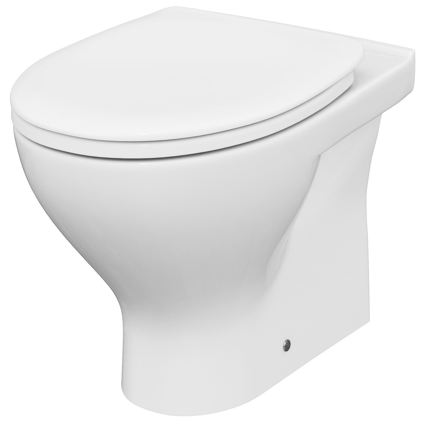 Vas WC stativ Cersanit Moduo A38, S701-266, Clean ON, evacuare orizontala, cu capac duroplast, inchidere lenta