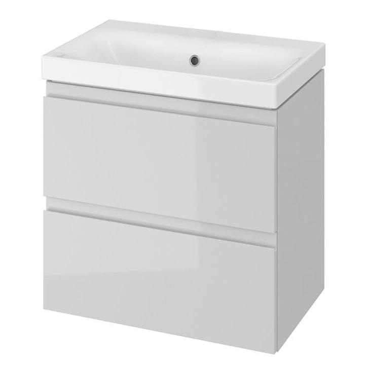 Cersanit Moduo fürdőszoba szekrény, S929-003, Moduo Slim 60 mosdóhoz, lassan záródó, 57x59,5x37,5 cm, szürke