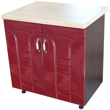Masca pentru chiuveta cu 2 usi 80 cm Zebra, Wenge/MDF Rosu Tulip, cu blat Artar, 80 x 85 x 60 cm Masca pentru chiuveta cu 2 usi 80 cm Zebra, Wenge/MDF Rosu Tulip, cu blat Artar, 80 x 85 x 60 cm