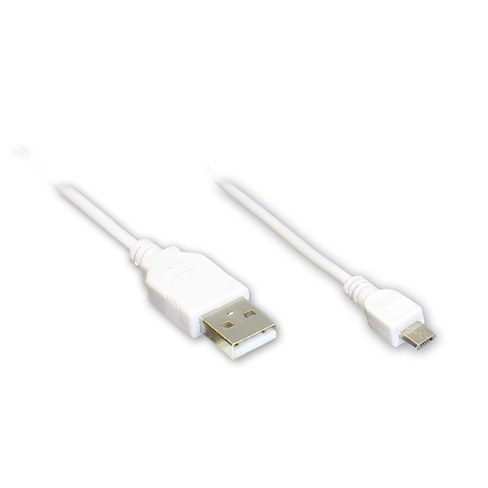 Cablu USB - microUSB alb 1.8m Goobay
