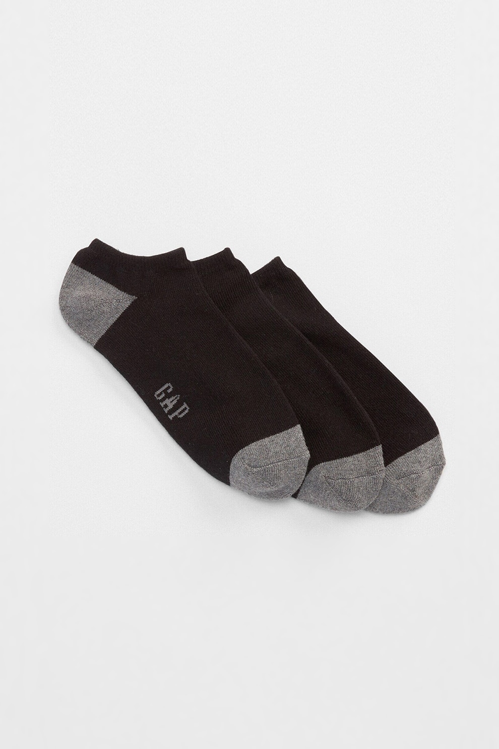 GAP, Set de sosete scurte din amestec de bumbac - 3 perechi, Negru/Gri, One Size