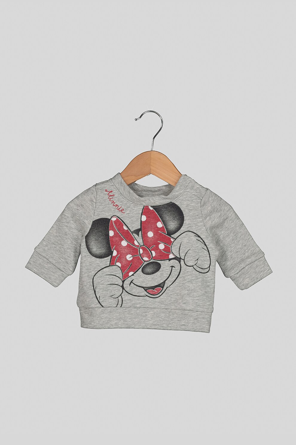 GAP, Bluza sport cu imprimeu Minnie, Gri deschis, 50 CM