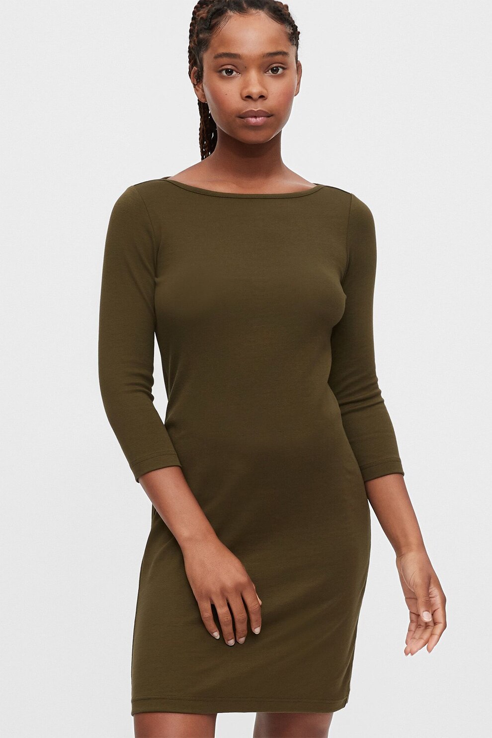 GAP, Rochie din amestec de modal, Verde militar