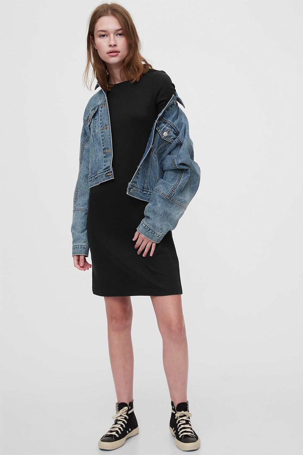 GAP, Rochie din amestec de modal, Negru