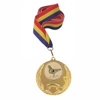 Medalie Aur Columbofilie Porumbei 50 mm si Snur 11 mm Tricolor