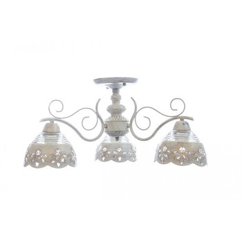 Lustra Prego cu 3 surse de iluminare, 3xE27, Alb patinat Lustra Prego cu 3 surse de iluminare, 3xE27, Alb patinat