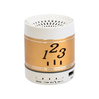 Boxa portabila bluetooth, suport telefon/tableta, bass puternic, difuzor 45 mm, slot microSD, 500 mAh, timp functionare 5 h, distanta operare 10 m, Auriu (model 1,2,3)
