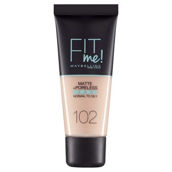 Fond de ten Maybelline New York Fit Me Matte & Poreless 102 Fair Ivory, 30 ml Fond de ten Maybelline New York Fit Me Matte & Poreless 102 Fair Ivory, 30 ml