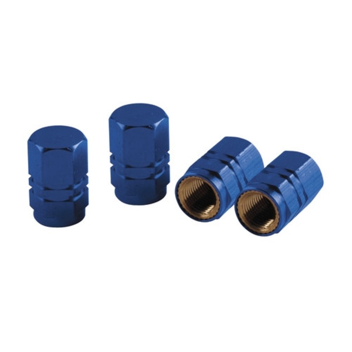 Ornamente capacele valve Hexagonal 4buc - Albastru