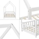 Детско легло [en.casa] Sisimiut защитна решетка, борово дърво, 90х200 см, бяло