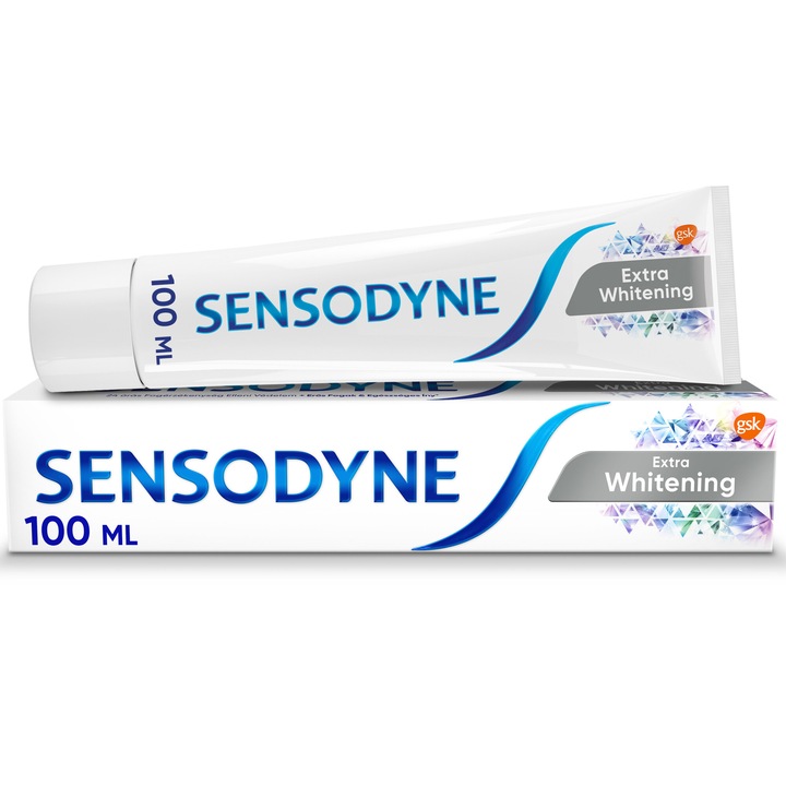 Паста за зъби Sensodyne Extra Whitening, За чувствителни зъби, 100 мл
