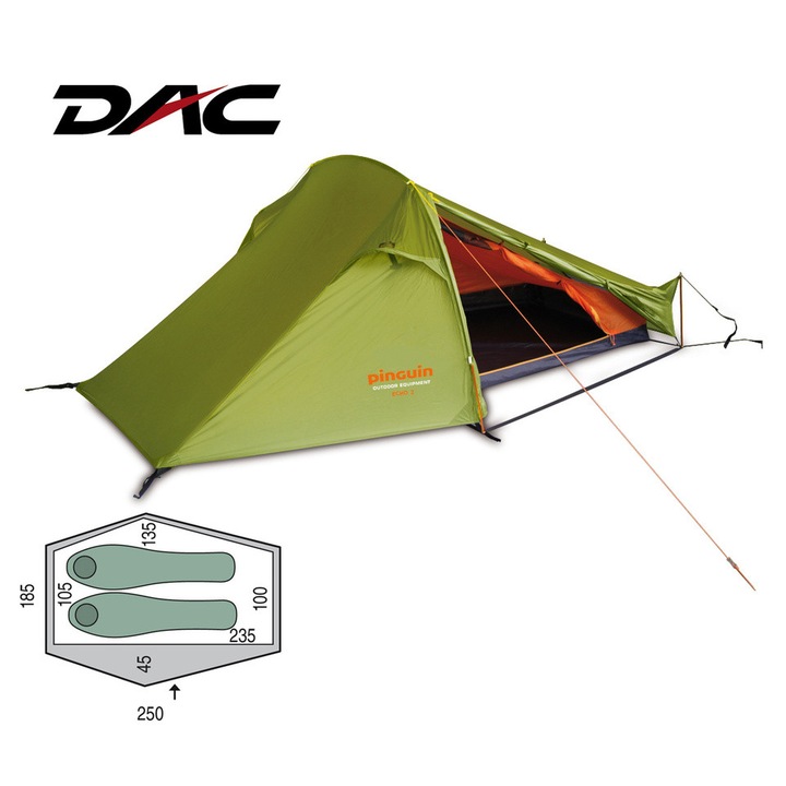 Cort Pinguin Echo 2 DAC, 2 persoane, 1.9kg, verde