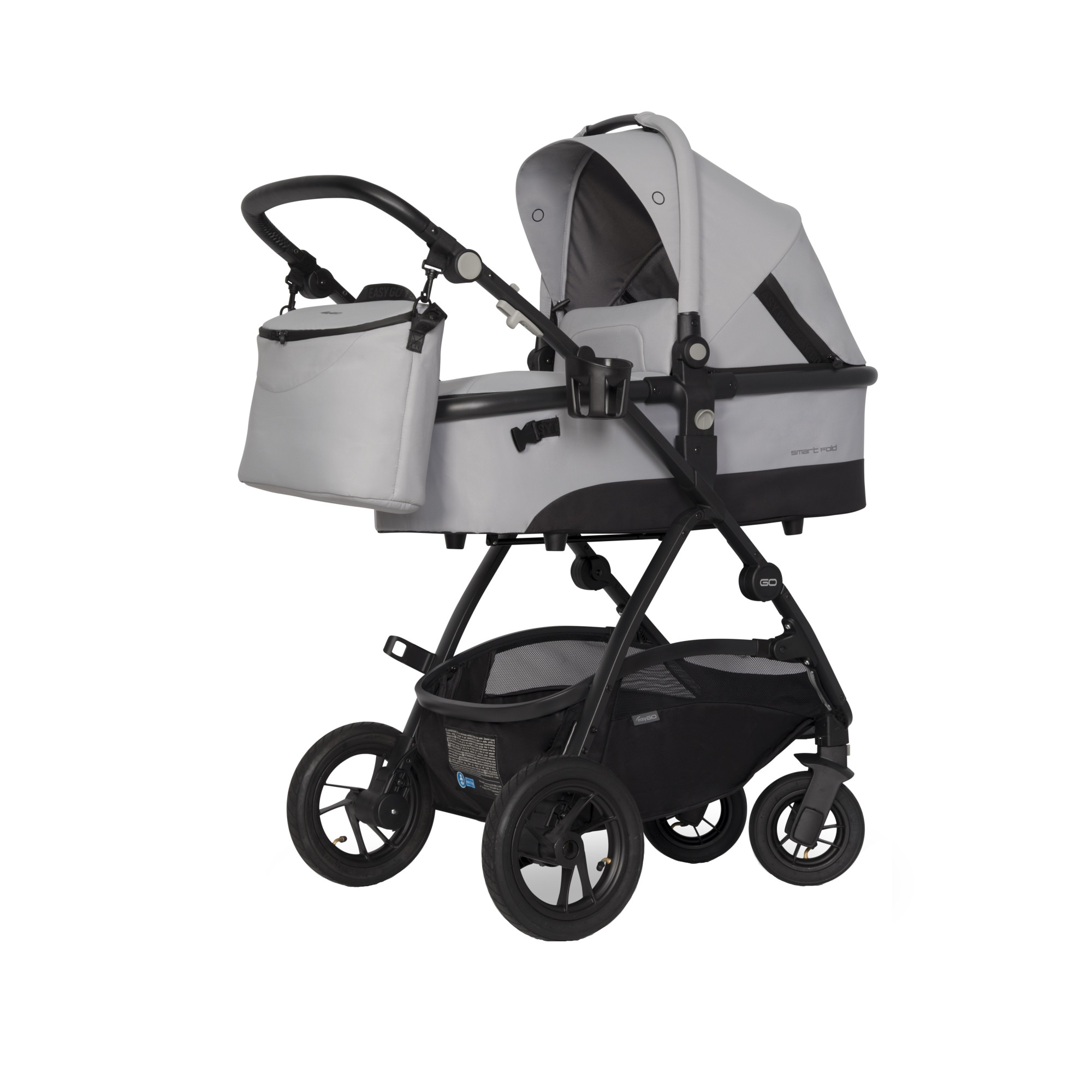 Carucior multifunctional Easy Go Optimo AIR 3 in 1 omologat pana la 22 kg, Pearl