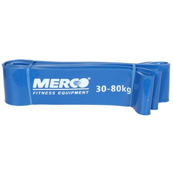 Banda elastica din latex durabil, Merco Force Band, circumferinta 208cm, albastru, rezistenta 30-80 kg Banda elastica din latex durabil, Merco Force Band, circumferinta 208cm, albastru, rezistenta 30-80 kg