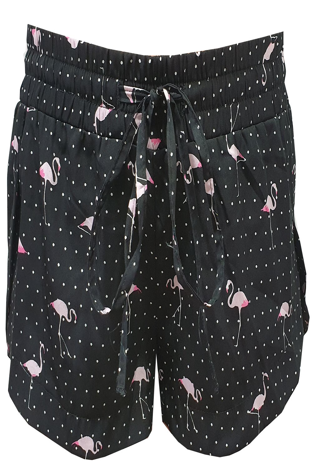 Pantalon scurt Tally Weijl, negru cu buline si imprimeu animal,40