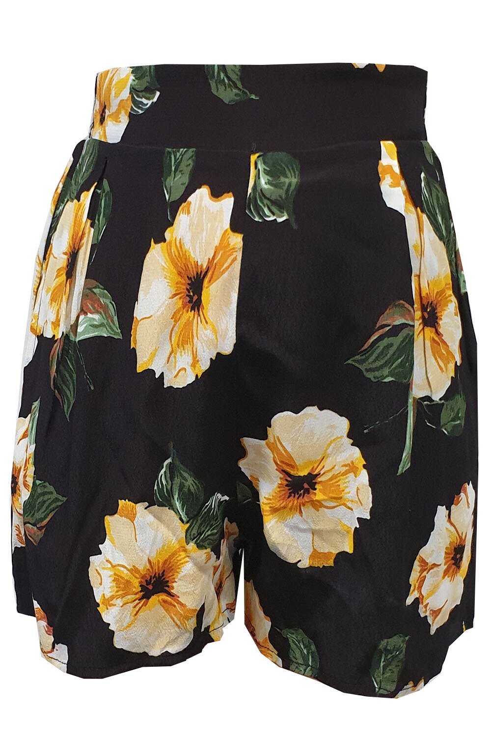 Pantalon scurt Tally Weijl, negru cu imprimeu floral,34