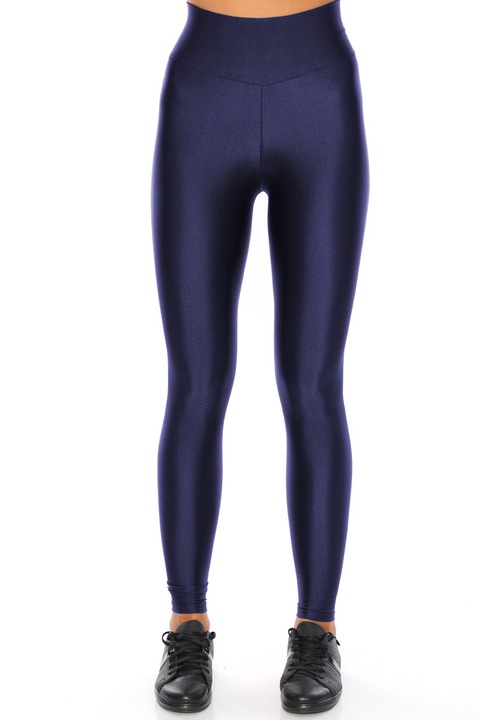 Fényes leggings, lycra anyagból, magas derekú, Kék