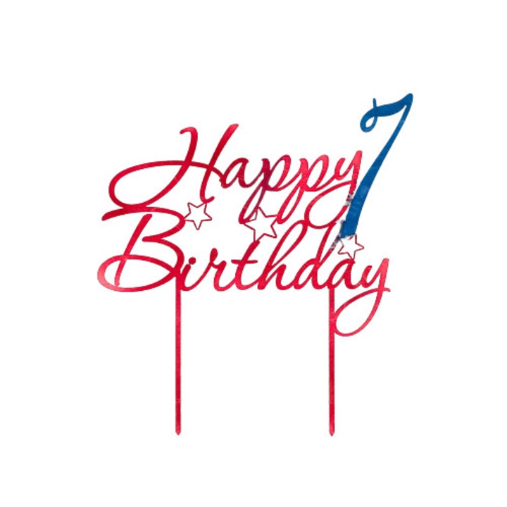 Topper din lemn personalizat pentru tort 7 23 x 20 x 0.3 cm