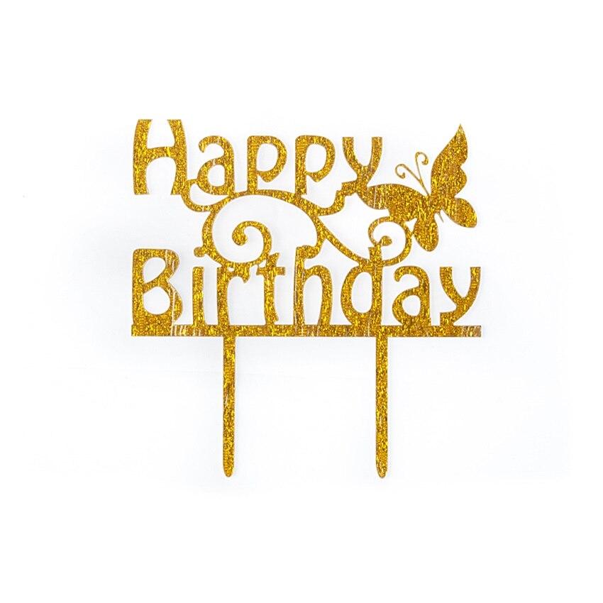 Decoratiune candy bar - Happy Birthday cu fluture