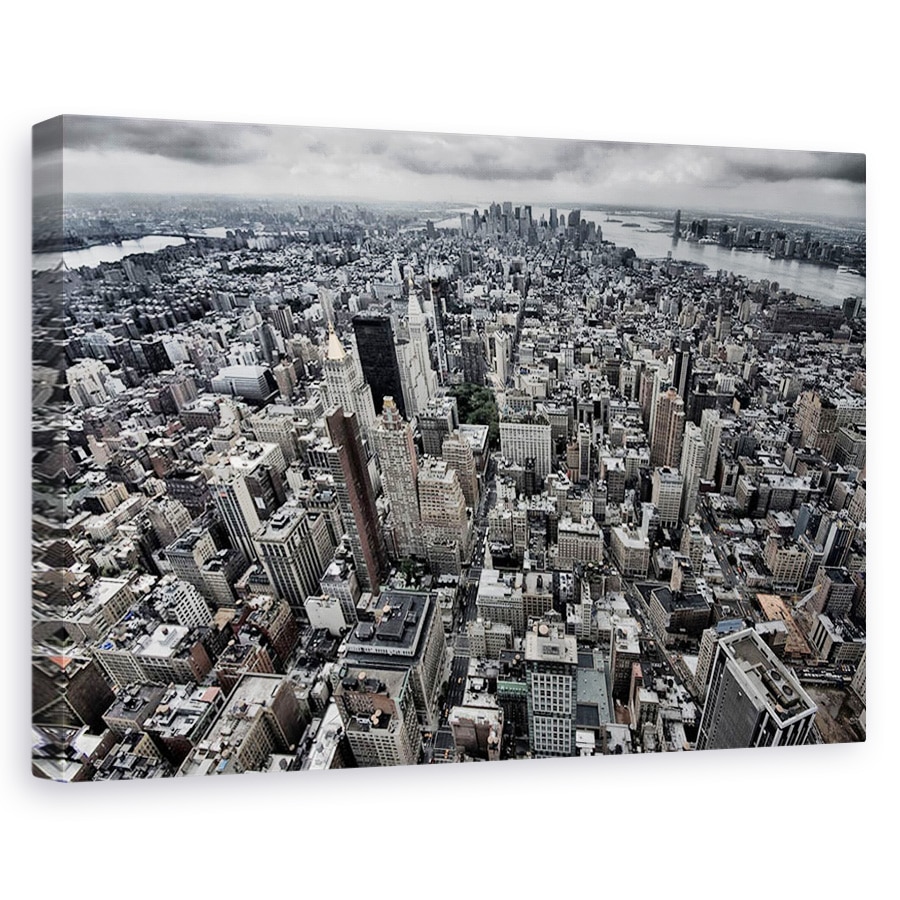 Tablou canvas - Deasupra, Vedere, Aeriana, Peisaj Urban, Desaturare, Arhitectura, 60 x 90 cm