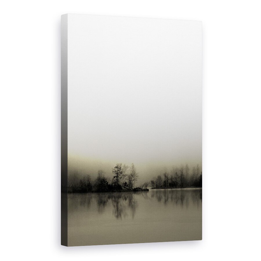 Tablou canvas - Difuzie, Lac, Ceata, Peisaj, Sepia, 60 x 90 cm