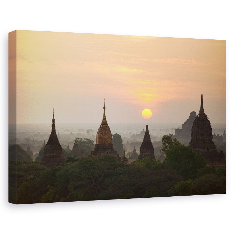 Tablou canvas - Rasarit De Soare Bagan, Myanmar, Birmania, Templu, 20 x 30 cm