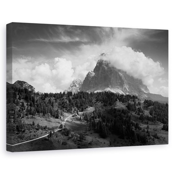 Tablou canvas - Drum Spre Muntele Fumuriu, Peisaj, Alb-Negru, Varf, Summit, 40 x 60 cm Tablou canvas - Drum Spre Muntele Fumuriu, Peisaj, Alb-Negru, Varf, Summit, 40 x 60 cm