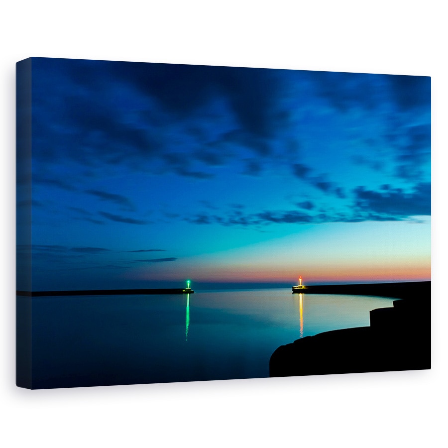 Tablou canvas - Midnight Blue, Noapte, Reflectie, Mare, Albastru, Peisaj Marin, 20 x 30 cm