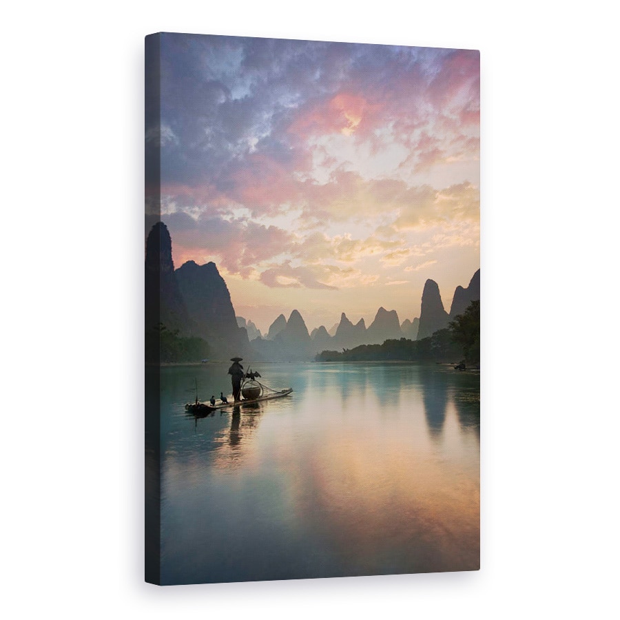 Tablou canvas - Rasarit, Munte, Rau, China, 20 x 30 cm