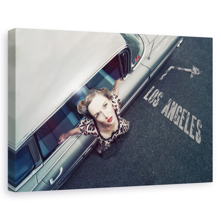Tablou canvas - Drumul De La Hollywood, Fata, Femeie, Camuflaj, Vintage, Los Angeles, 20 x 30 cm